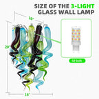 Modern Blown Glass Wall Sconce Light Blue Green Black Artistic Bedside Lamp Spiral-Shaped Glass Corridor Wall Light