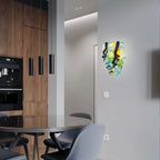Modern Blown Glass Wall Sconce Light Blue Green Black Artistic Bedside Lamp Spiral-Shaped Glass Corridor Wall Light