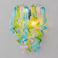 Modern Blown Glass Wall Sconce Light Blue Green Pink Transparent Art Glass Hallway Wall Light Bedside Lamp