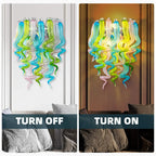 Modern Blown Glass Wall Sconce Light Blue Green Pink Transparent Art Glass Hallway Wall Light Bedside Lamp