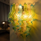 Modern Blown Glass Wall Sconce Light Blue Green Pink Transparent Art Glass Hallway Wall Light Bedside Lamp