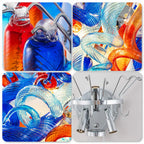 Azure Flame Blown Glass Wall Sconce Light Blue Orange Artistic Handcrafted Glass Bedside Lamp Hallway Wall Light