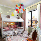 Multi-Color Ribbed Blown Glass Bubble Chandelier Cluster Glass Ball  Artistic Pendant Light