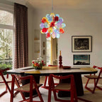 Multi-Color Ribbed Blown Glass Bubble Chandelier Cluster Glass Ball  Artistic Pendant Light