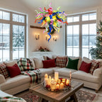 Vibrant Multi-Color Blown Glass Sculpture Chandelier Luxury Art Glass Hanging Lamp