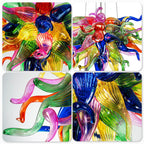 Vibrant Multi-Color Blown Glass Sculpture Chandelier Luxury Art Glass Hanging Lamp