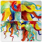 Murano-Inspired Multicolor Blown Glass Chandelier Chihuly-Style Multi-Colors Artistic Pendant Light