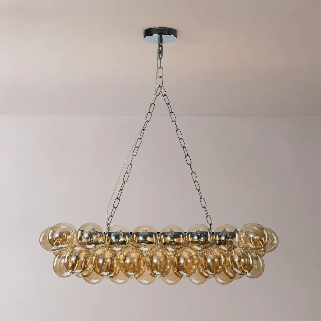 Large Oval Blown Glass Bubble Chandelier Talia Modern Cloud Brown Globe Pendant Light Luxury Hanging Ceiling Fixture
