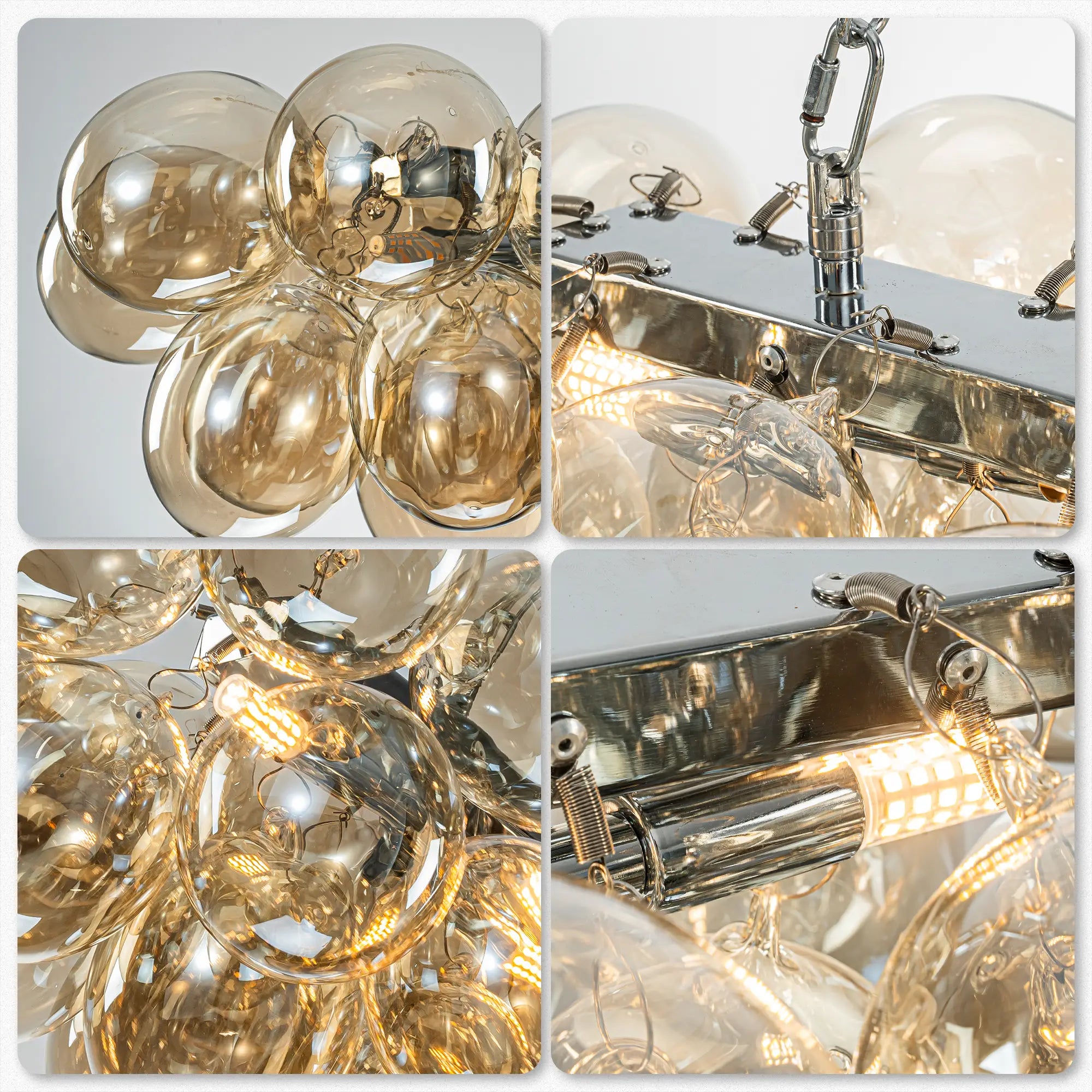 Large Oval Blown Glass Bubble Chandelier Talia Modern Cloud Brown Globe Pendant Light Luxury Hanging Ceiling Fixture