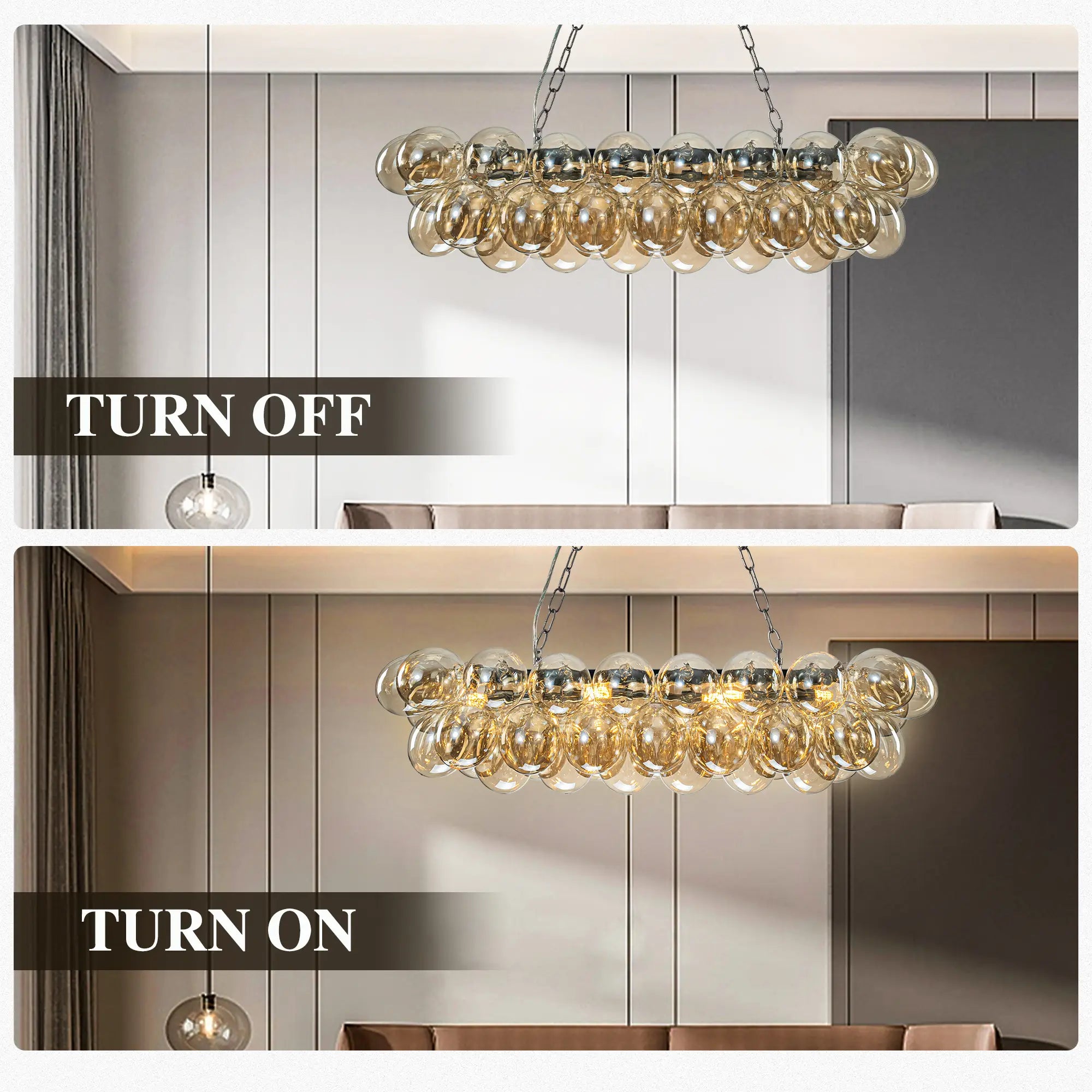 Large Oval Blown Glass Bubble Chandelier Talia Modern Cloud Brown Globe Pendant Light Luxury Hanging Ceiling Fixture
