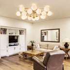 Modern Bubble Globe Semi Flush Mount Ceiling Light Contemporary Glass Ball Chandelier