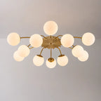 Modern Bubble Globe Semi Flush Mount Ceiling Light Contemporary Glass Ball Chandelier