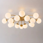 Modern Bubble Globe Semi Flush Mount Ceiling Light Contemporary Glass Ball Chandelier