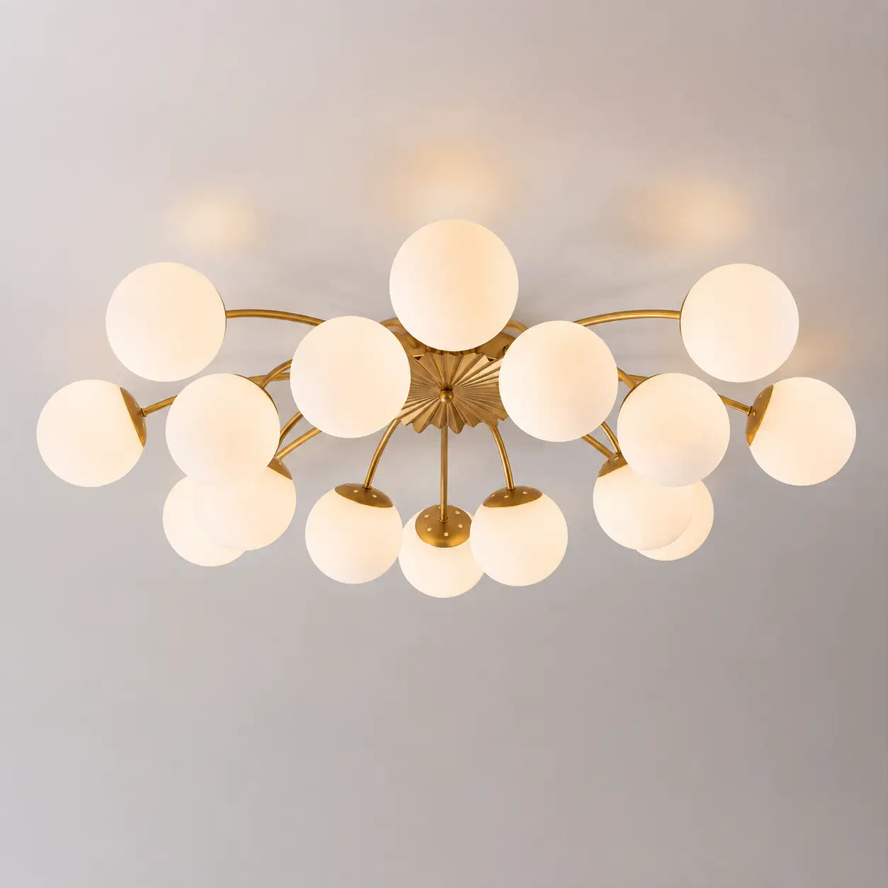 Modern Bubble Globe Semi Flush Mount Ceiling Light Contemporary Glass Ball Chandelier