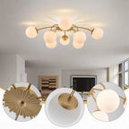 Modern Bubble Globe Semi Flush Mount Ceiling Light Contemporary Glass Ball Chandelier