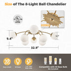 Modern Bubble Globe Semi Flush Mount Ceiling Light Contemporary Glass Ball Chandelier