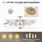 Modern Bubble Globe Semi Flush Mount Ceiling Light Contemporary Glass Ball Chandelier