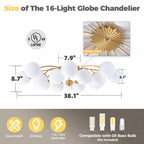 Modern Bubble Globe Semi Flush Mount Ceiling Light Contemporary Glass Ball Chandelier