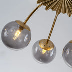 Modern 8/12/16-Light Smoke Gray Bubble Chandelier Semi Flush Sputnik Ceiling Light with Glass Globes