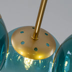 Modern 8/12/16-Light Semi-Flush Mount Ceiling Light Sputnik Lights Fixture with Teal Bubble Glass Globes