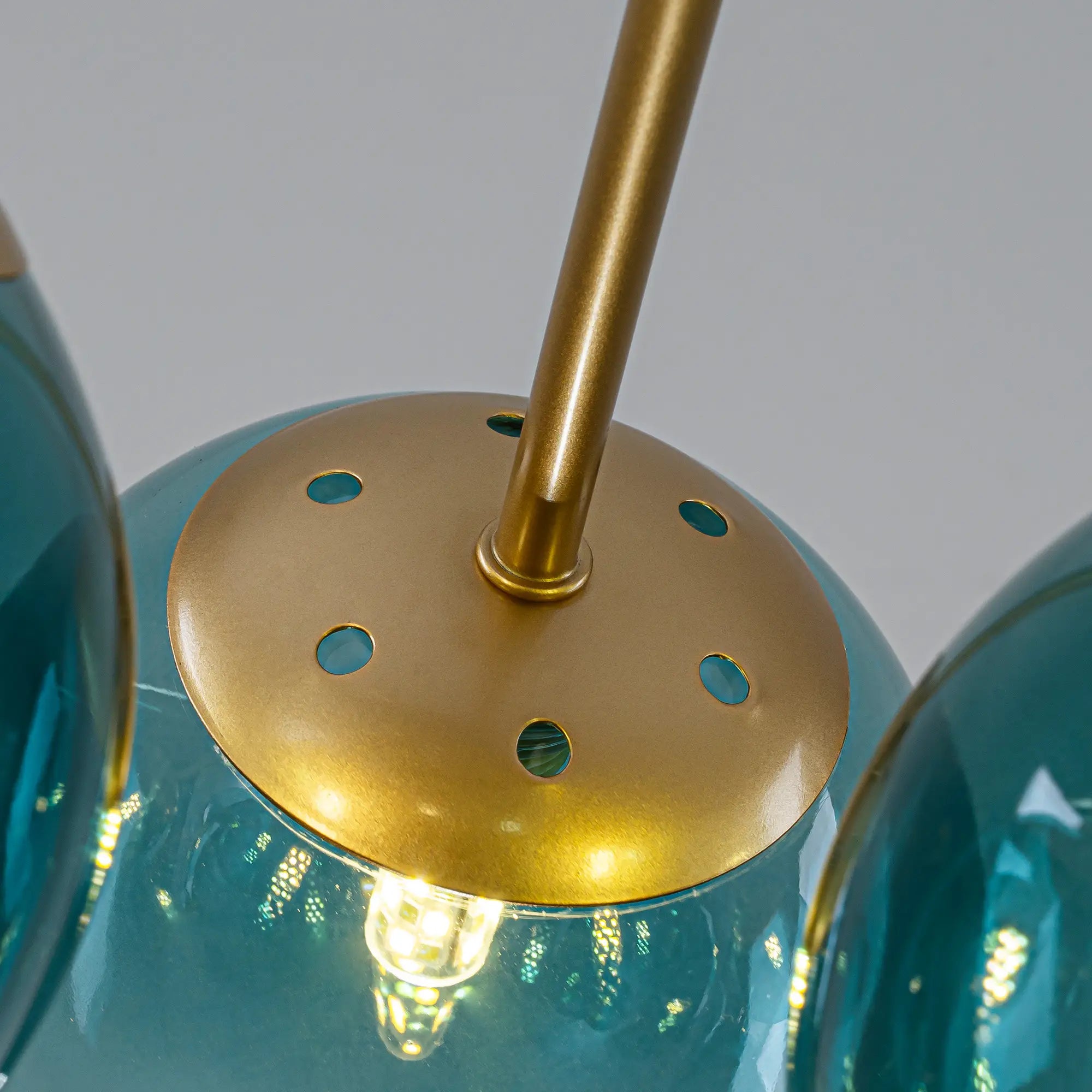 Modern 8/12/16-Light Semi-Flush Mount Ceiling Light Sputnik Lights Fixture with Teal Bubble Glass Globes