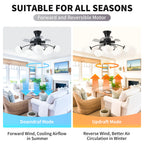 Sputnik Semi Flush Mount Bubble Ceiling Fan with 8/12 Light Modern Glass Globe Fan Light Combo with Remote Control