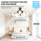 Sputnik Semi Flush Mount Bubble Ceiling Fan with 8/12 Light Modern Glass Globe Fan Light Combo with Remote Control