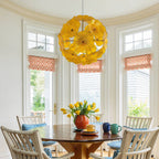 Murano-Style Yellow Lotus Leaf Glass Platter Chandelier Handcrafted Modern Art Glass Disk Pendant Light