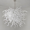 Chihuly-Style Artisan Blown Glass Chandelier Modern Minimalist Milk White Pendant Light