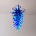Large Oceanic Style Blown Glass Art Chandelier Blue Sculptural Pendant Light For Grand Entryways Hotel Lobbies