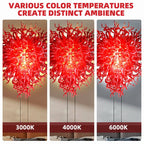 Scarlet Flame Artisan Spiral Glass Chandelier Bold Ruby Red Sculptural Pendant Light