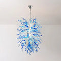 Luxury Abstract Blue White Hand-Blown Glass Chandelier Ocean Style Sculptural Glass Art Pendant Light