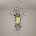 Large Vibrant Prism Hand-Blown Glass Chandelier Multicolor Art Glass Tentacle Glass Pendant Light