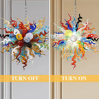 Kaleidoscope Colorful Hand-Blown Glass Art Chandelier Rainbow Twisted Glass Elements Pendant Light