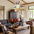 Kaleidoscope Colorful Hand-Blown Glass Art Chandelier Rainbow Twisted Glass Elements Pendant Light