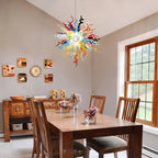 Kaleidoscope Colorful Hand-Blown Glass Art Chandelier Rainbow Twisted Glass Elements Pendant Light