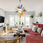 Kaleidoscope Colorful Hand-Blown Glass Art Chandelier Rainbow Twisted Glass Elements Pendant Light