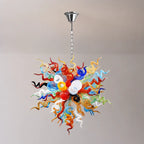 Kaleidoscope Colorful Hand-Blown Glass Art Chandelier Rainbow Twisted Glass Elements Pendant Light