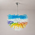 Chihuly-Style Blown Glass Chandelier Colored Multi Layers Semi-Circular Modern Art Pendant Light