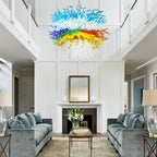Chihuly-Style Blown Glass Chandelier Colored Multi Layers Semi-Circular Modern Art Pendant Light