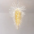 Large Luxury White Sculptural Blown Glass Chandelier Modern Artistic Pendant Light For Living Stairwells Entryways