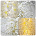 Large Luxury White Sculptural Blown Glass Chandelier Modern Artistic Pendant Light For Living Stairwells Entryways