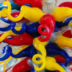 Luxury Multicolor Hand-Blown Glass Art Chandelier Chihuly-Style Curled Spirals Glass Pendant Light