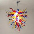 Luxury Multicolor Hand-Blown Glass Art Chandelier Chihuly-Style Curled Spirals Glass Pendant Light