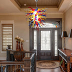 Luxury Multicolor Hand-Blown Glass Art Chandelier Chihuly-Style Curled Spirals Glass Pendant Light