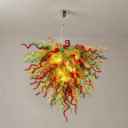 Abstract Luxury Multicolor Hand-Blown Glass Chandelier Chihuly-Style Sculptural Glass Art Pendant Light