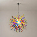 Multi Colors Sunburst Blown Glass Chandelier Chihuly Style Vibrant Art Glass Starburst Pendant Light