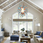 Artisan Multicolor Blown Glass Chandelier Chihuly-Style Sculptural Starburst Glass Pendant Lighting