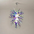 Chihuly Style Blue and Lavender Sculptural Art Blown Glass Chandelier Modern Multi-Tone Pendant Light