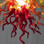Luxury Ombre Hand-Blown Glass Chandelier Chihuly-Style Sculptural Glass Art Pendant Light